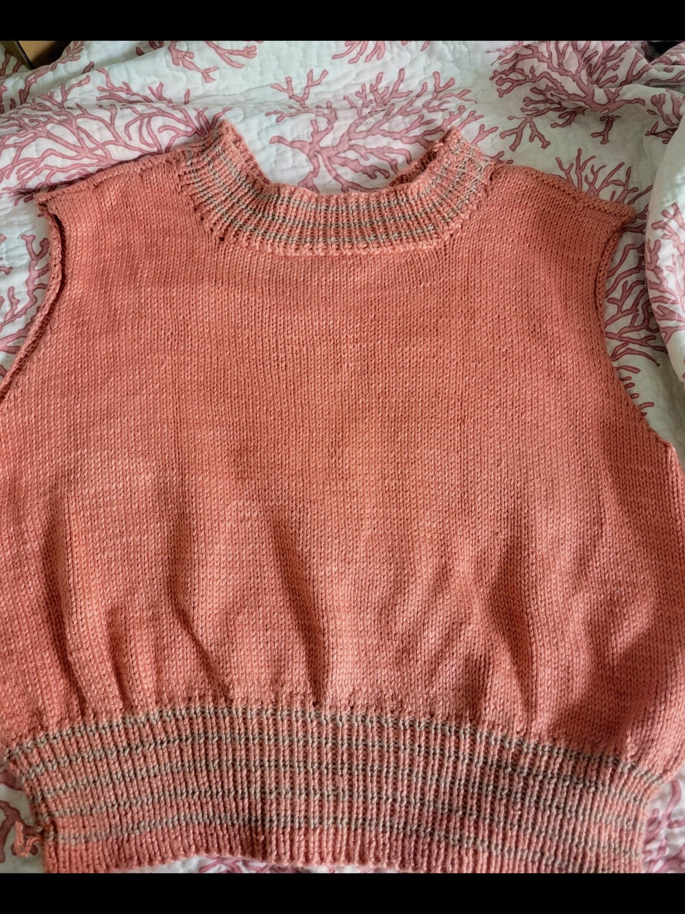 Women’s Sleeveless Knit Sweater Vest in Coral